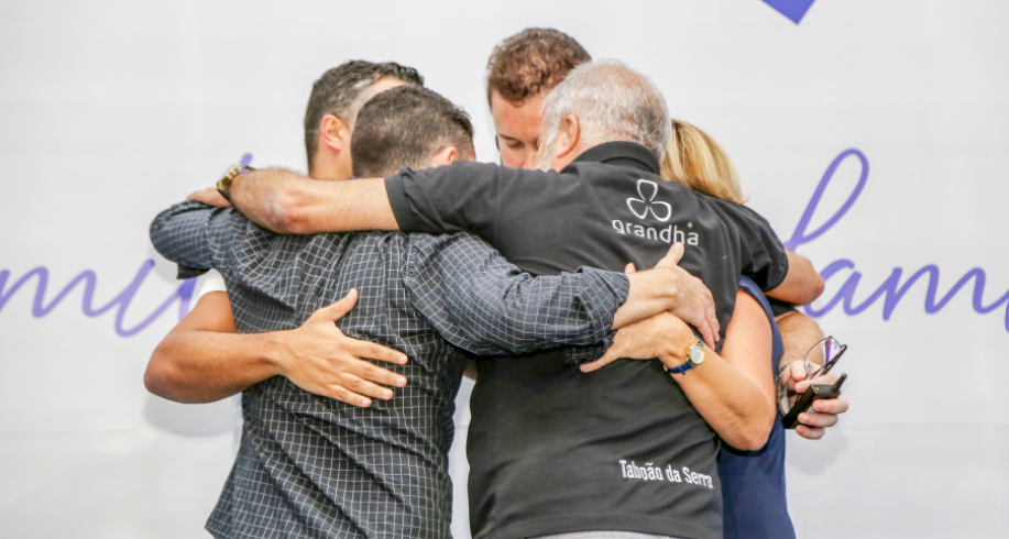 Grandha family embrace